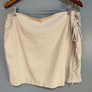LC LAUREN CONRAD CREAM MINI WRAP SKIRT XXL